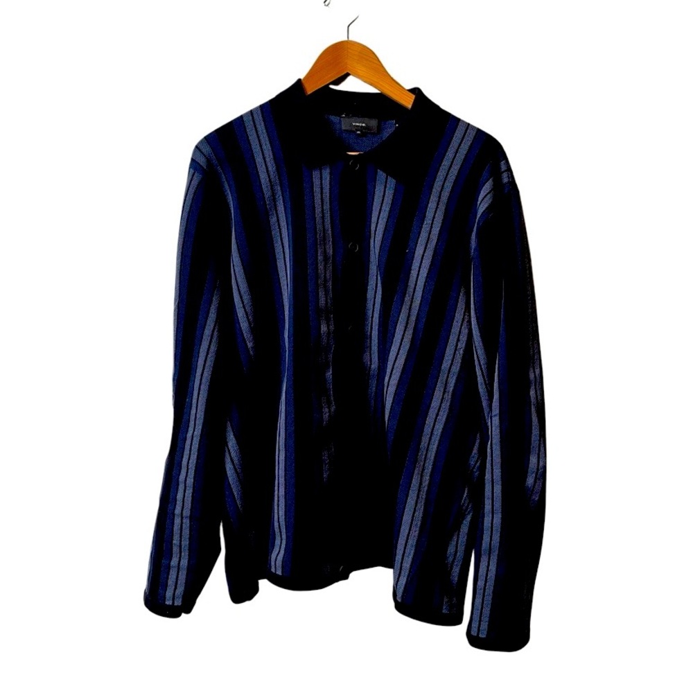 VINCE 100% COTTON STRIPE POLO CARDIGAN - YOU WON’T SEE THIS ON ANYONE ELSE